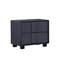 Prado Bedside Table MDF Construction Leather Upholstery Two Storage Drawers Wooden Feet
